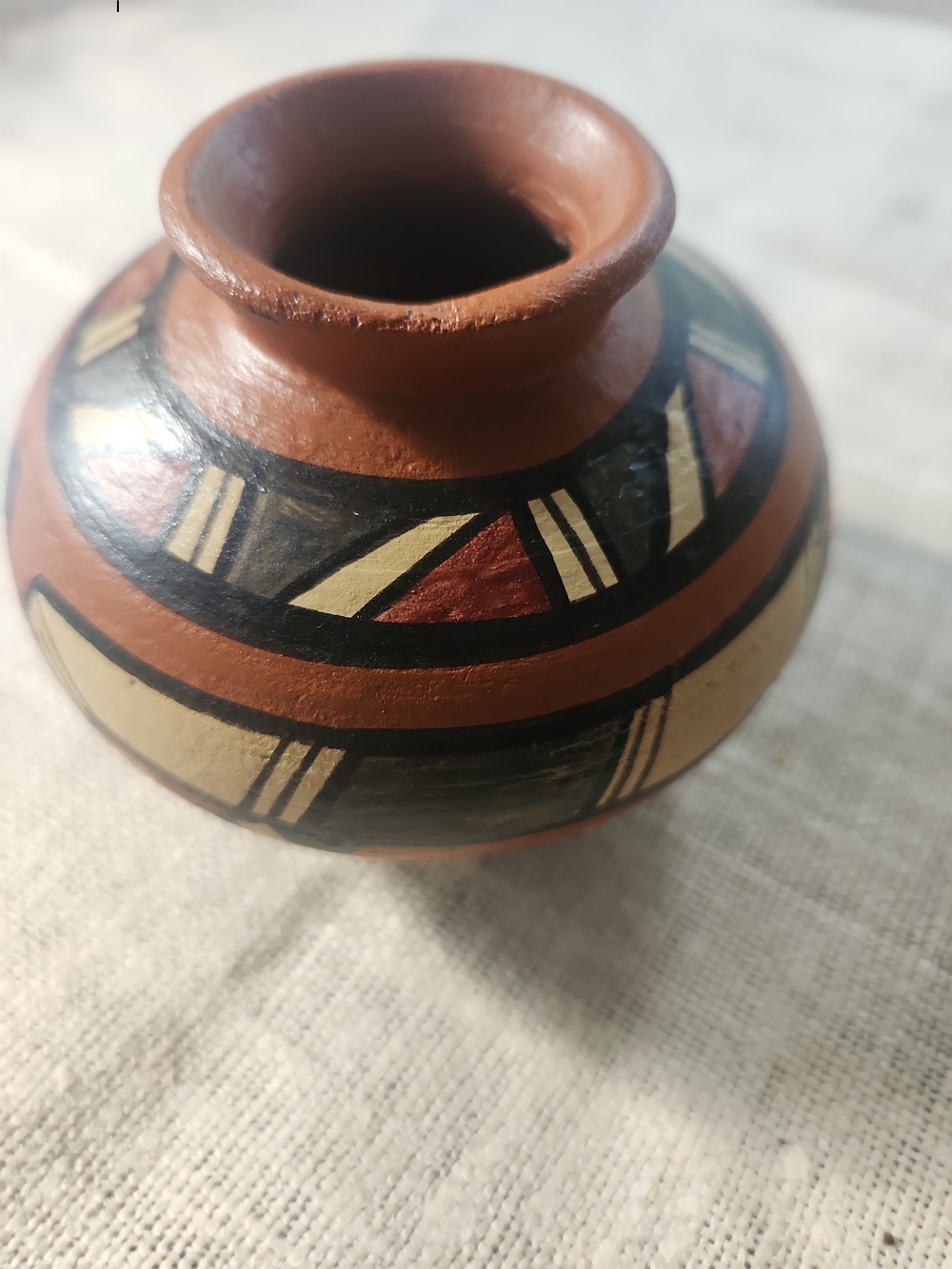 Vtg HechoMixico Hand Crafted Seed Pot 3x3